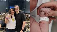 Casal de streamers, Alanzoka e Maethe Lima, anuncia nascimento de filho ap&oacute;s gravidez secreta