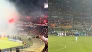 Confus&atilde;o interrompe jogo do Flamengo e Independiente de Medell&iacute;n na Libertadores