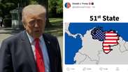 Trump posta imagem da Venezuela como parte dos Estados Unidos: '51&ordm; estado'