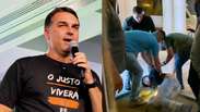V&iacute;deo mostra o momento em que dupla &eacute; retirada de evento de Fl&aacute;vio Bolsonaro por seguran&ccedil;as em SP