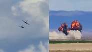 V&iacute;deo mostra o momento em que ca&ccedil;as da For&ccedil;a A&eacute;rea dos EUA colidem durante show de acrobacias a&eacute;reas