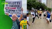 Pr&eacute;-convoca&ccedil;&atilde;o tem 'roda de altinha' e cartazes pedindo para Ancelotti n&atilde;o levar Neymar para Copa
