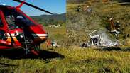 Helic&oacute;ptero pega fogo ap&oacute;s queda e piloto morre carbonizado em SC