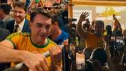 Fl&aacute;vio Bolsonaro volta dos EUA e &eacute; recebido por apoiadores em aeroporto de Bras&iacute;lia