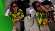 Anitta embarca para abertura da Copa do Mundo e ironiza: 'Tirando onda sem tigrinho'