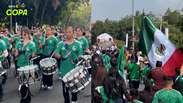 Com m&uacute;sica, torcedores mexicanos fazem festa nos arredores do est&aacute;dio Azteca