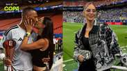 Sorte no jogo e no amor? Esposa de goleiro her&oacute;i de Cura&ccedil;ao usa roupas com rosto do amado na Copa