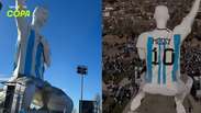 Cidade argentina inaugura maior est&aacute;tua de Messi do mundo