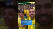 Gil do Vigor e sobrinho se emocionam ao cantar hino nacional em jogo do Brasil
