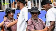 Jimmy Butler encontra o Ronaldinho Ga&uacute;cho em jogo do Brasil na Copa