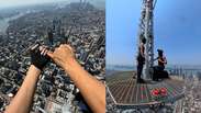 Casal mascarado escala Empire State Building, em Nova York, para pedido de casamento a 443 metros de altura