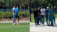 Presidente da CBF marca presen&ccedil;a em &uacute;ltimo treino da Sele&ccedil;&atilde;o antes de pegar a Noruega