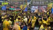 Torcida brasileira nos EUA transforma shopping em 'Maracan&atilde;' para jogo contra a Noruega