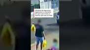 Homem &eacute; flagrado dando um chute em filha de tr&ecirc;s anos e passa a ser investigado no Paran&aacute;