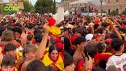 Veja a festa da torcida da Espanha em Madri ap&oacute;s gol de Oyarzabal contra a Fran&ccedil;a