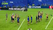 Esposa de Juli&aacute;n Alvarez mostra festa do time da Argentina com a torcida ap&oacute;s vaga na final da Copa