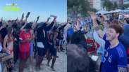 Brasileiros provocam torcedores argentinos em Copacabana e escutam que &lsquo;Maradona &eacute; maior que Pel&eacute;&rsquo;