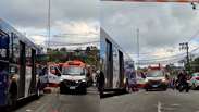 Mulher fica presa sob &ocirc;nibus ap&oacute;s ser atropelada em S&atilde;o Bernardo do Campo