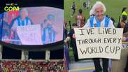F&atilde; de Messi de 99 anos acompanha todos os jogos da Argentina e ganha presente do jogador