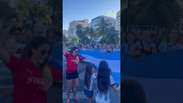 Com bandeir&atilde;o e fogos, torcida da Argentina agita Copacabana antes da final da Copa #shorts