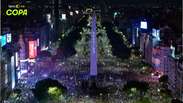 &lsquo;Obrigado, Argentina&rsquo;: Obelisco &eacute; iluminado com mensagem de agradecimento ap&oacute;s derrota para Espanha