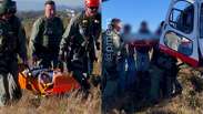Veja o resgate de motociclista ferido em trilha de dif&iacute;cil acesso em Campos do Jord&atilde;o
