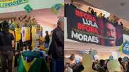 Conven&ccedil;&atilde;o de Fl&aacute;vio Bolsonaro tem m&uacute;sica com ataque a Lula e faixa contra Moraes