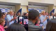 Caiado acusa Lula e Fl&aacute;vio de 'agress&otilde;es' e 'roubarem com m&atilde;o direita e esquerda' em evento partid&aacute;rio
