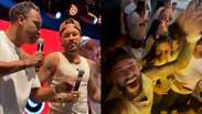 Neymar solta a voz com Thiaguinho em festa de anivers&aacute;rio de Bruninho do v&ocirc;lei ap&oacute;s dia de pol&ecirc;micas