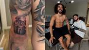 Cucurella cumpre promessa e tatua rosto de treinador da Espanha
