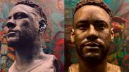 Artista respons&aacute;vel por busto e est&aacute;tua de Neymar em memorial mostra detalhes da obra