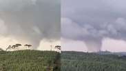Tornado assusta moradores e causa destrui&ccedil;&atilde;o no Paran&aacute;; veja imagens do fen&ocirc;meno