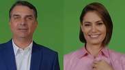 Michelle mostra bastidores de grava&ccedil;&atilde;o com Fl&aacute;vio Bolsonaro para campanha eleitoral