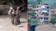 V&iacute;deos mostram militares resgatando v&iacute;timas em meio &agrave; lama e aos destro&ccedil;os no Nepal