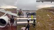 Avi&atilde;o com 151 pessoas a bordo sai da pista em aeroporto no Paran&aacute;