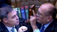 'N&atilde;o aponte o dedo': Gilmar Mendes e Andr&eacute; Mendon&ccedil;a batem boca durante julgamento no STF