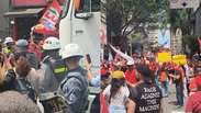 Pol&iacute;cia orienta imprensa a deixar trio el&eacute;trico antes da chegada de Lula para ato de campanha