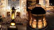 Bas&iacute;lica de Nossa Senhora Aparecida ganha ilumina&ccedil;&atilde;o especial &agrave; noite para celebrar a padroeira