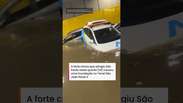 V&iacute;deos mostram t&uacute;nel do Anhangaba&uacute; alagado ap&oacute;s temporal fazer ruas virarem rios em SP #shorts