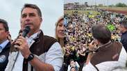 Fl&aacute;vio Bolsonaro faz com&iacute;cio em Porto Alegre e diz que Lula abandonou RS ap&oacute;s enchentes em 2024
