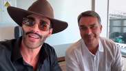 Gusttavo Lima posta v&iacute;deo com Fl&aacute;vio Bolsonaro e pede que senador mantenha programas sociais se eleito