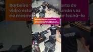 Barbeiro 'azarado' v&ecirc; porta de vidro estourar pela segunda vez no mesmo m&ecirc;s #shorts