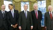 Obama almoça com ex-presidentes americanos