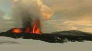 Veja imagens de um vulcão em erupção na Islândia
