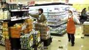 Vídeo mostra pânico em supermercado durante terremoto