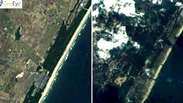 Imagens de satélite mostram "antes e depois" do tsunami