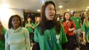 Em ensaio, grupo canta hino da Jornada Mundial da Juventude
