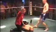 Lutador quebra o pescoço em luta amadora de MMA