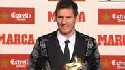 Messi recebe troféu Chuteira de Ouro pela 3ª vez na carreira