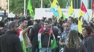 Manifestantes em Londres apoiam curdos de Kobane